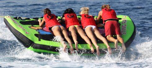 Sting Ray tube - four riders on their bellies